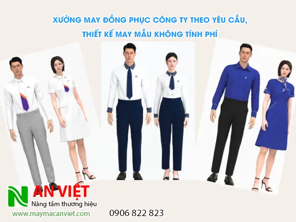 Xưởng may đồng phục công ty theo yêu cầu, thiết kế may mẫu không tính phí