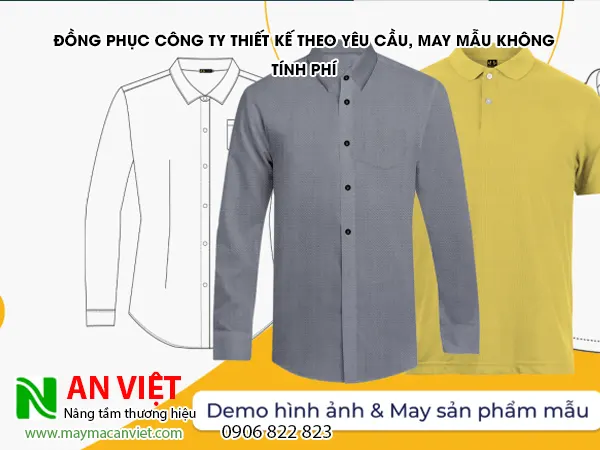 đồng phục công ty thiết kế theo yêu cầu, may mẫu không tính phí