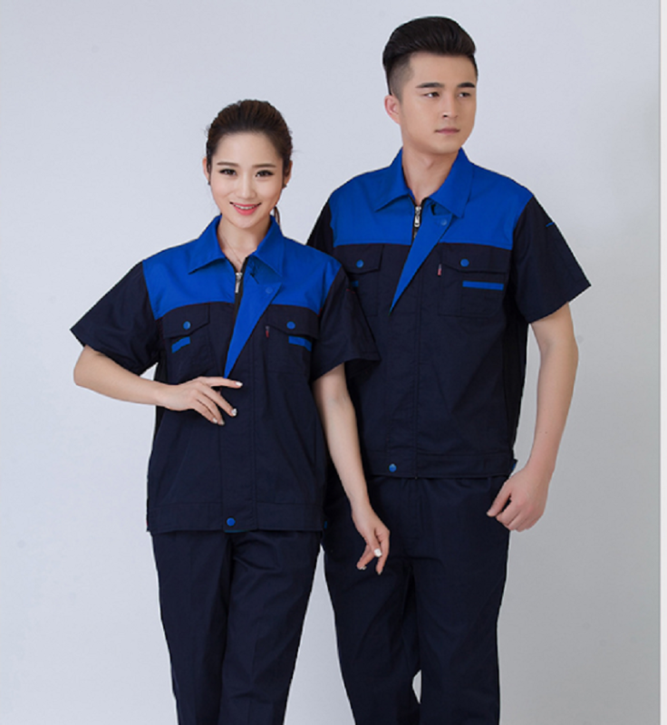 Đồng phục bảo hộ lao động quần dài, áo tay ngắn mát mẻ, dễ vận động
